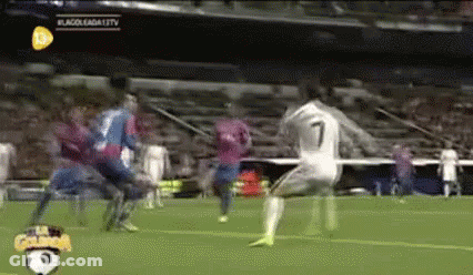 A Soccer Player With The Number 7 On His Jersey Is Kicking A Ball GIF