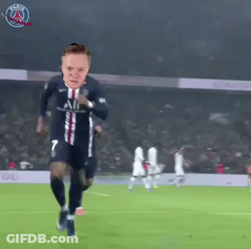 A Soccer Player With The Number 7 On His Jersey Is Running On A Field . GIF