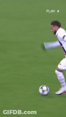 A Soccer Player With The Number 7 On His Shirt Is Running Towards Another Player On The Field . GIF
