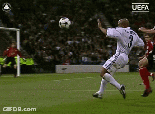 A Soccer Player With The Number 9 On His Jersey Kicks A Ball GIF