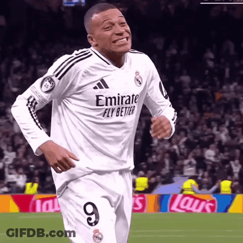 A Soccer Player With The Number 9 On His Jersey GIF