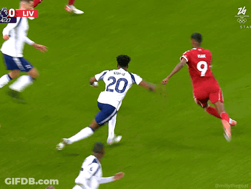 A Soccer Player With The Number 9 On The Back Of His Jersey GIF