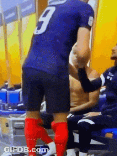 A Soccer Player With The Number 9 On The Back Of His Shirt GIF