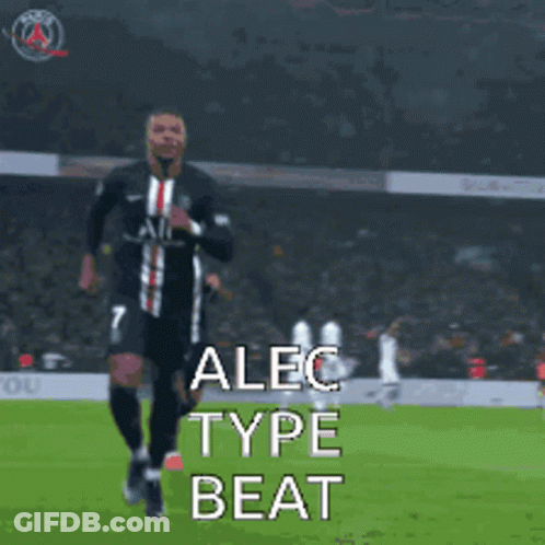 A Soccer Player With The Words Alec Type Beat On The Field GIF