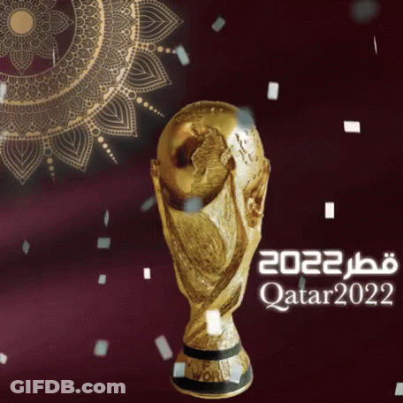 A Soccer Trophy With The Year 2022 On It GIF