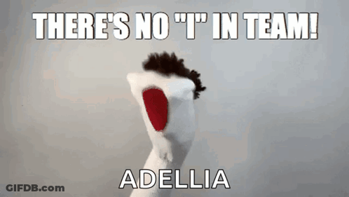 A Sock Puppet Says There 'S No " T " In Team GIF