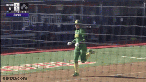 A Softball Game Between Oregon And Ps Is Being Played GIF
