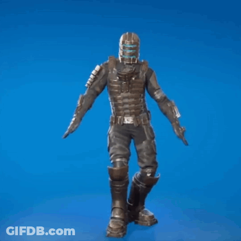 A Soldier Is Dancing In A Video Game On A Blue Background . GIF