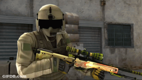 Soldier Wearing Helmet And Sunglasses Holding Sniper Rifle GIF