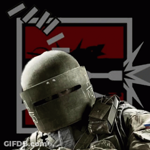 A Soldier Wearing A Helmet With A Russian Flag On His Chest GIF