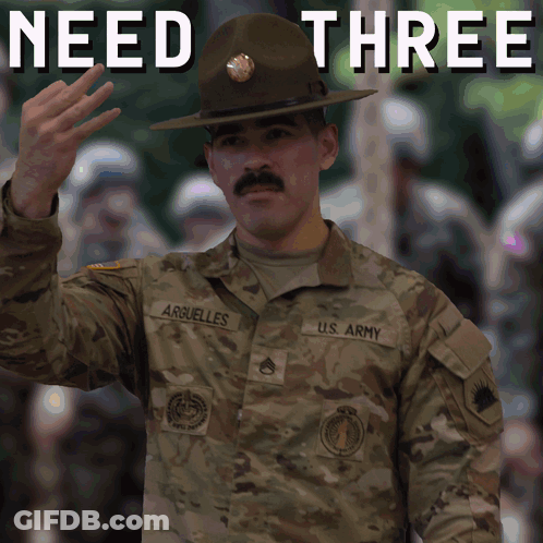 A Soldier With The Name Arbuelles On His Uniform Waves GIF