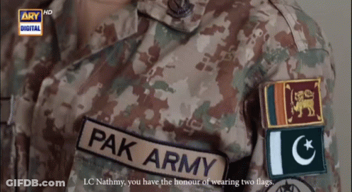 A Soldier With The Name Pak Army On His Sleeve GIF