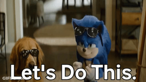 A Sonic The Hedgehog And A Dog Wearing Sunglasses With The Words Let 'S Do This GIF