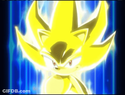 A Sonic The Hedgehog Is Glowing Brightly In The Dark GIF