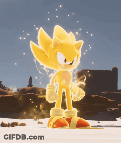 A Sonic The Hedgehog Standing In The Snow GIF