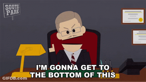 A South Park Cartoon Of A Man Sitting At A Desk GIF