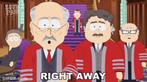 A South Park Cartoon Shows A Group Of Men Standing In Front Of A Sign That Says South Park On It GIF