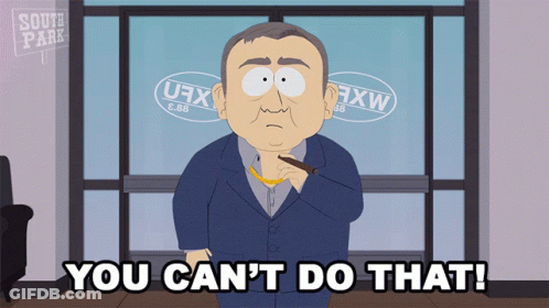 South Park Man Smoking Cigar Says You Can't Do That GIF
