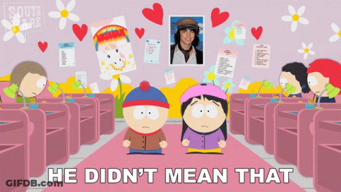 A South Park Cartoon Shows Stan And Wendy GIF