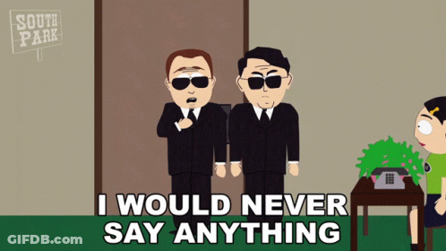 A South Park Cartoon Shows Two Men In Suits And Sunglasses GIF