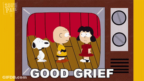 A South Park Cartoon With Snoopy Charlie Brown And Lucy Brown GIF