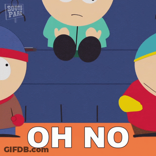 South Park Character Saying Oh No GIF