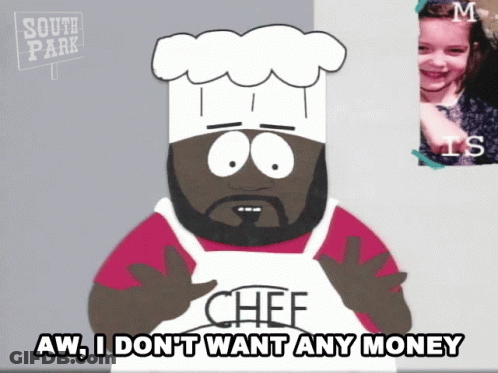 A South Park Character Is Wearing A Chef Apron GIF