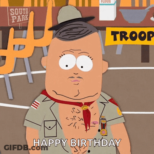 A South Park Character Says Happy Birthday GIF