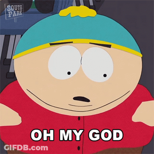 A South Park Character Says Oh My God In A Cartoon GIF