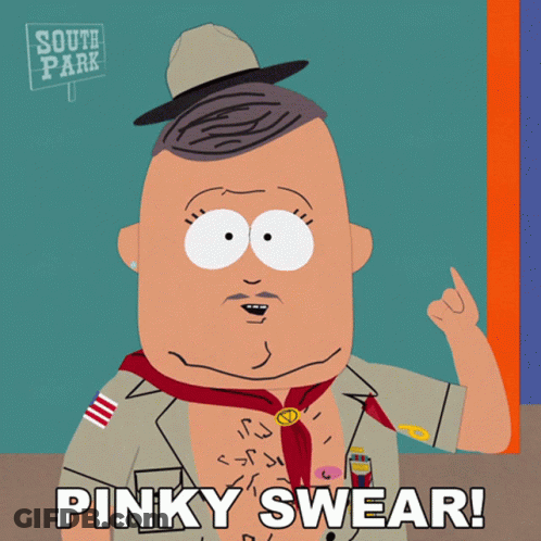 A South Park Character Says Pinky Swear GIF