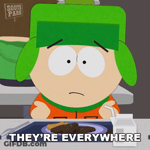 A South Park Character Says They 'Re Everywhere While Eating GIF