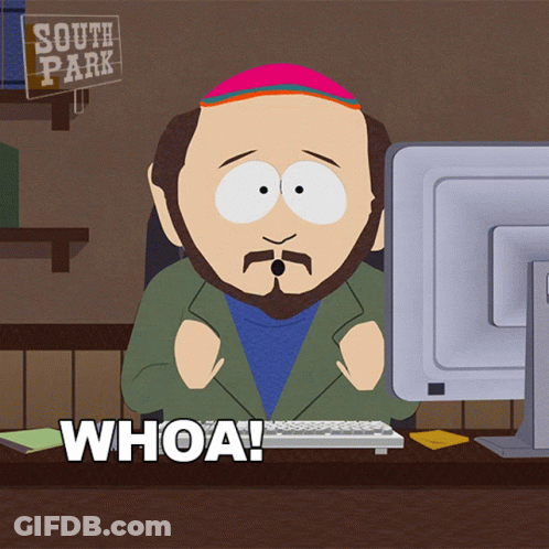 A South Park Character Sitting In Front Of A Computer GIF