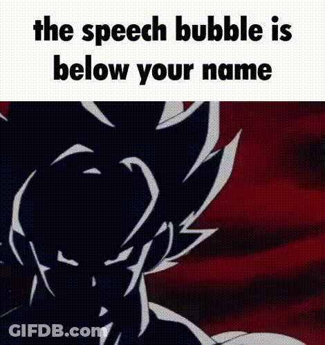 A Speech Bubble Is Below Your Name With A Picture Of A Person In The Background . GIF