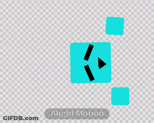 A Speech Bubble That Says Hello On It Is Surrounded By Blue Squares GIF