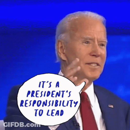 Speech Bubble Say It's A President's Responsibility To Lead GIF
