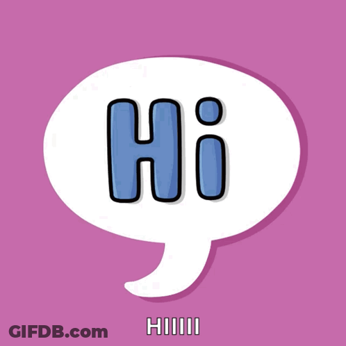 A Speech Bubble With The Word Hi Written Inside GIF