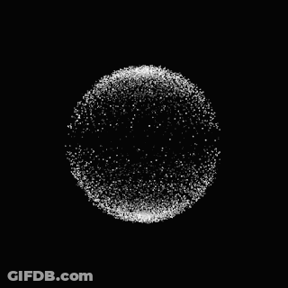 A Sphere Made Of Small White Dots On A Black Background . GIF