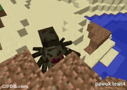 A Spider In A Video Game With The Name Pawuk Lewi4 On The Bottom Right GIF