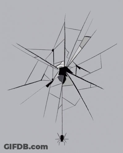 A Spider Is Hanging From A Broken Glass With The Google Logo On It GIF