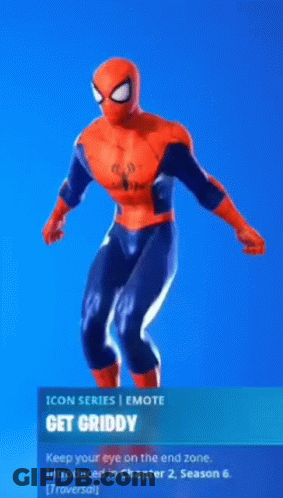 A Spider-Man Is Dancing On A Blue Background In A Video Game . GIF