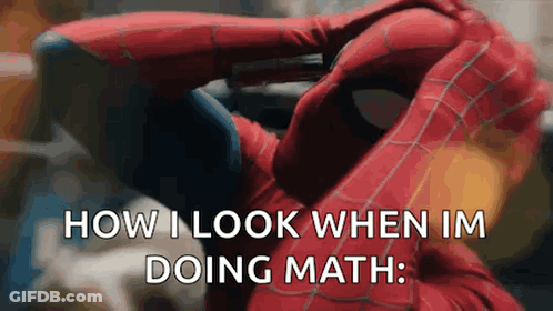 A Spider-Man Is Holding His Hands To His Head And Says How I Look When Im Doing Math GIF