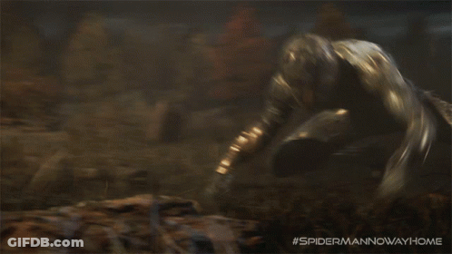 A Spider Man Now Way Home Advertisement Shows A Man In Armor GIF