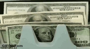 A Stack Of 100 Dollar Bills Is Being Counted By A Machine GIF
