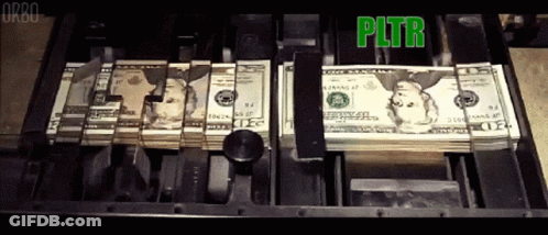A Stack Of 20 Dollar Bills Is Being Counted By A Machine With The Words Pltr Above It GIF