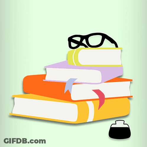 A Stack Of Books And A Pair Of Glasses GIF