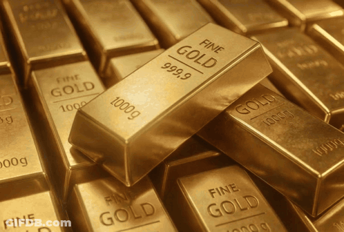 A Stack Of Gold Bars That Are 999.9 Fine Gold GIF