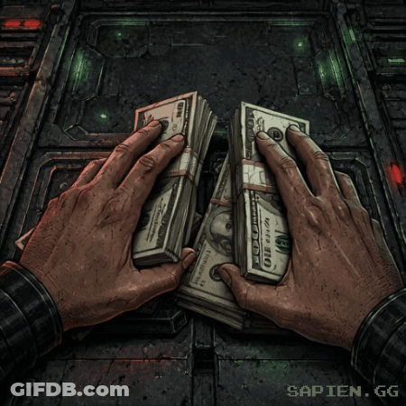 A Stack Of One Hundred Dollar Bills In A Person 'S Hands GIF