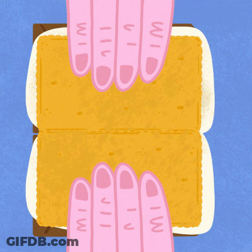 A Stack Of S'mores With The Words Happy S'mores Day On Them GIF