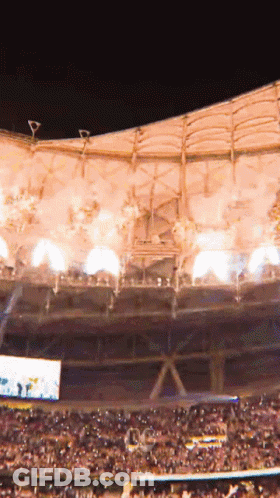 A Stadium Filled With People And A Sign That Says ' Nfl ' On It GIF