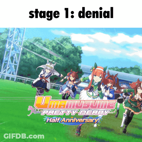 A Stage 1 Denial Poster For Umamusume Pretty Derby GIF